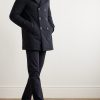 Double-Breasted Padded Stretch-Shell Down Peacoat - OU