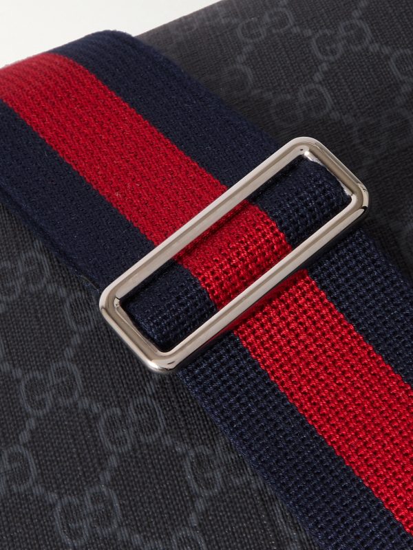 Monogrammed Coated-Canvas and Leather Messenger Bag - CU Monogrammed Coated-Canvas and Leather Messenger Bag - CU