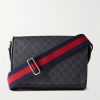 Monogrammed Coated-Canvas and Leather Messenger Bag Monogrammed Coated-Canvas and Leather Messenger Bag