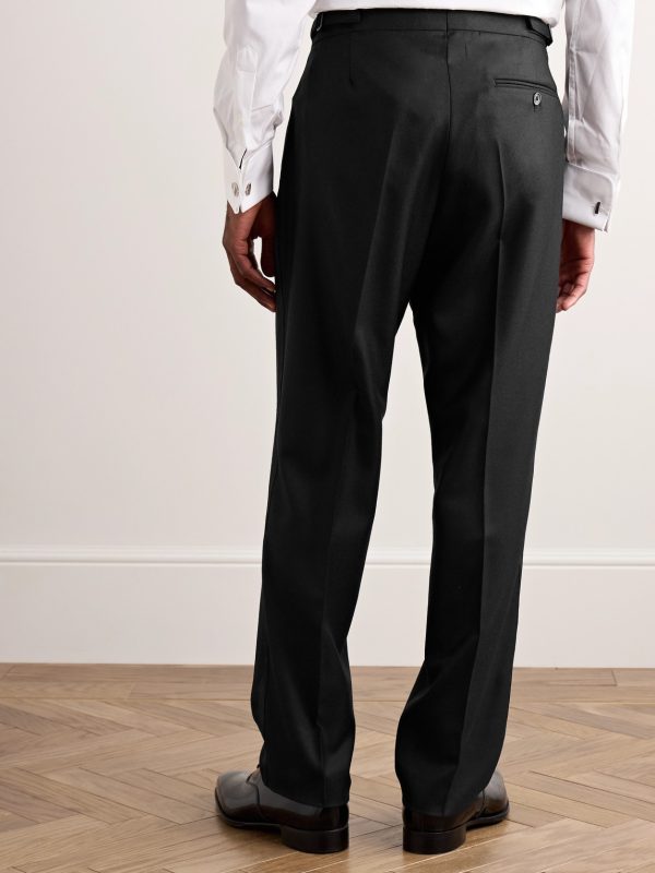 Slim-Fit Grosgrain-Trimmed Wool-Twill Tuxedo Trousers - BK