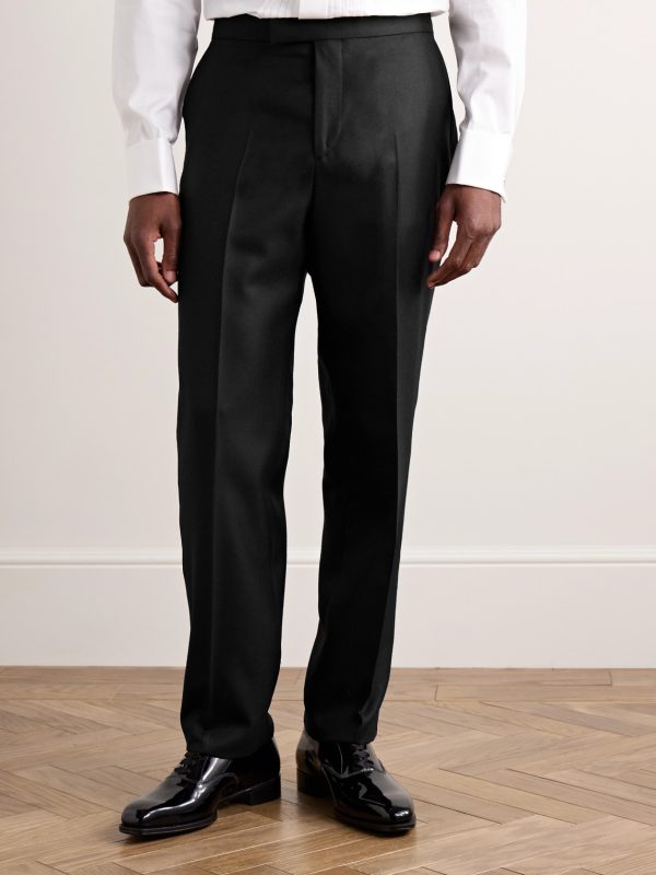 Slim-Fit Grosgrain-Trimmed Wool-Twill Tuxedo Trousers - FR