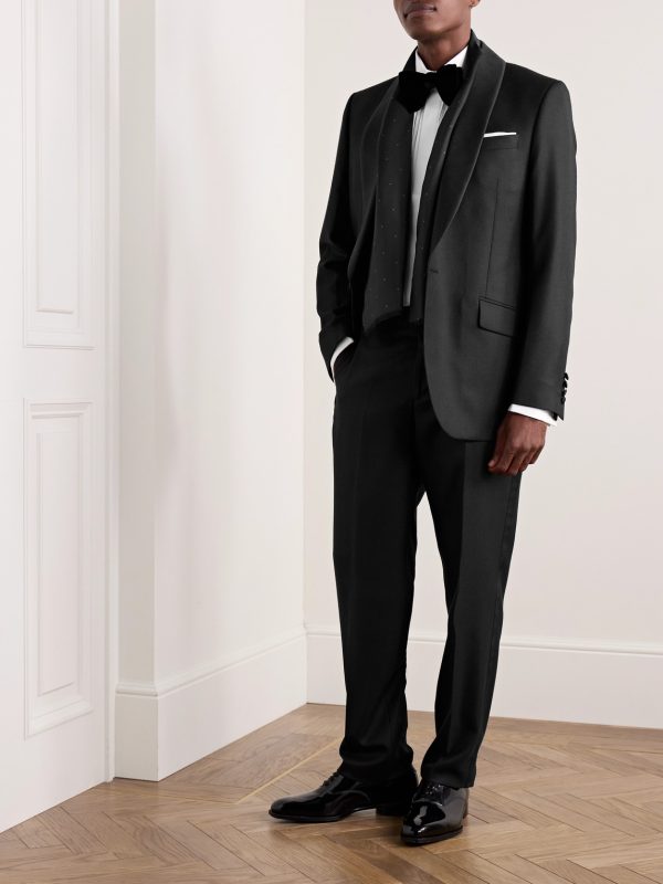 Slim-Fit Grosgrain-Trimmed Wool-Twill Tuxedo Trousers - OU