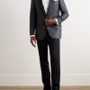 Twill-Trimmed Paisley-Jacquard Cotton and Silk-Blend Tuxedo Jacket - OU Twill-Trimmed Paisley-Jacquard Cotton and Silk-Blend Tuxedo Jacket - OU