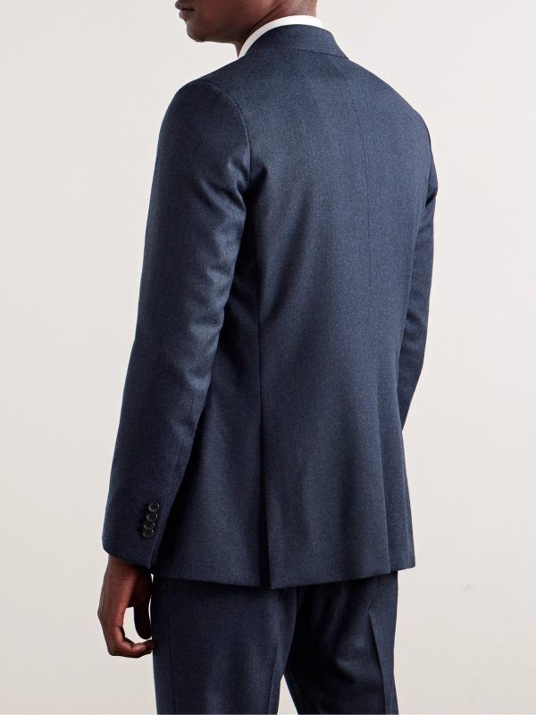 Wool and Cashmere-Blend Flannel Suit Jacket - BK Wool and Cashmere-Blend Flannel Suit Jacket - BK