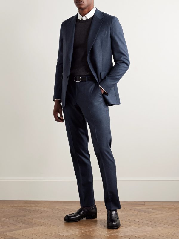Wool and Cashmere-Blend Flannel Suit Jacket - OU Wool and Cashmere-Blend Flannel Suit Jacket - OU