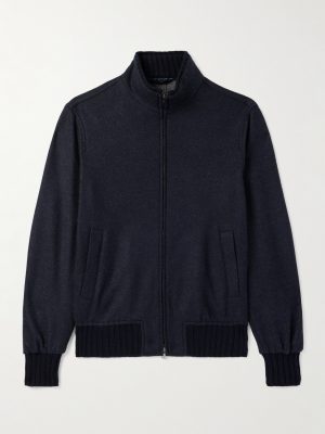 Cashmere-Blend Felt Bomber Jacket Cashmere-Blend Felt Bomber Jacket