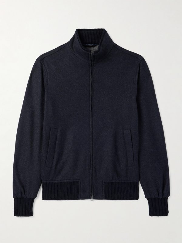 Cashmere-Blend Felt Bomber Jacket Cashmere-Blend Felt Bomber Jacket