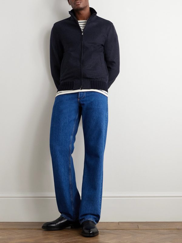 Cashmere-Blend Felt Bomber Jacket - OU Cashmere-Blend Felt Bomber Jacket - OU