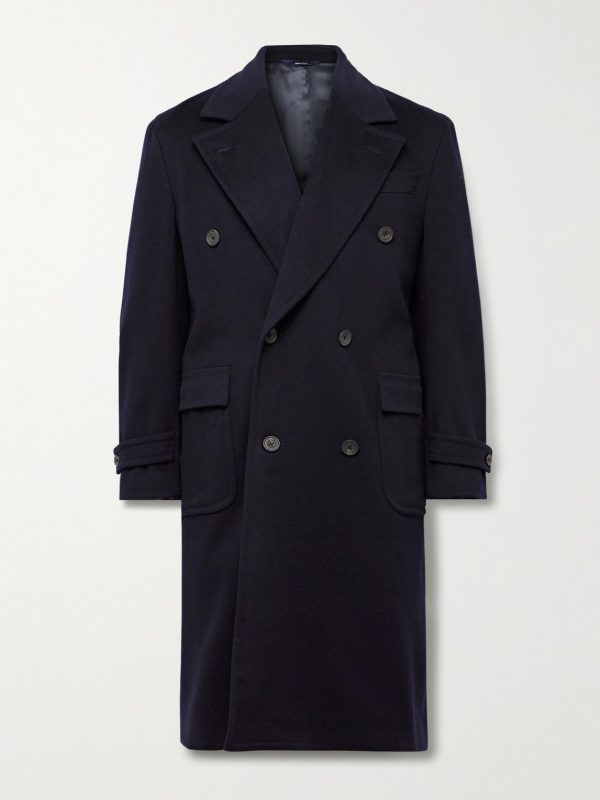 Double-Breasted Wool and Cashmere-Blend Felt Overcoat
