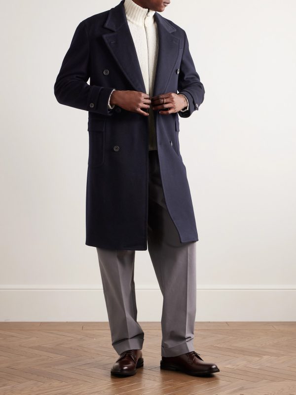 Double-Breasted Wool and Cashmere-Blend Felt Overcoat - OU