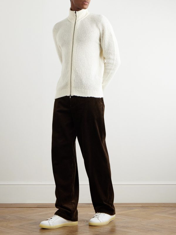 Merino Wool-Blend Zip-Up Cardigan - OU Merino Wool-Blend Zip-Up Cardigan - OU