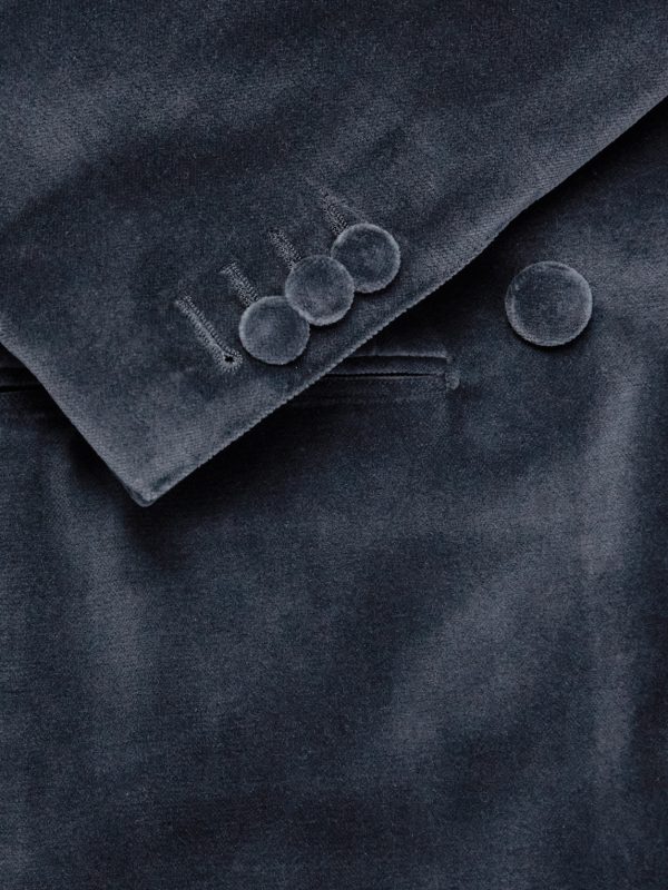 Shawl-Lapel Double-Breasted Cotton-Velvet Tuxedo Jacket - CU Shawl-Lapel Double-Breasted Cotton-Velvet Tuxedo Jacket - CU