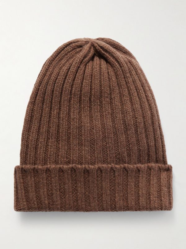 Ribbed Cashmere Beanie