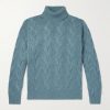 Cable-Knit Cashmere Rollneck Sweater Cable-Knit Cashmere Rollneck Sweater