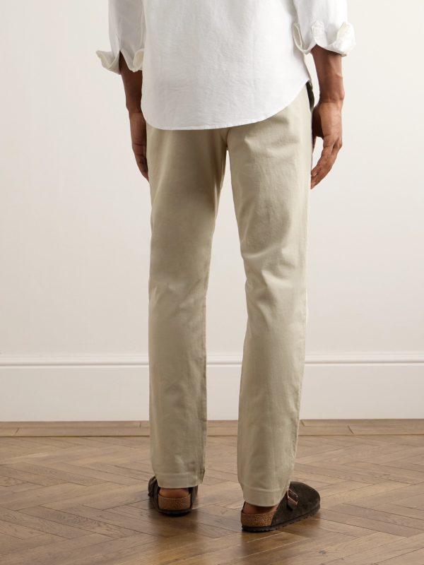 Theo 1420 Tapered Organic Cotton-Blend Twill Chinos - BK Theo 1420 Tapered Organic Cotton-Blend Twill Chinos - BK