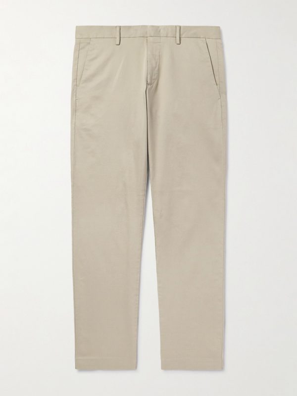 Theo 1420 Tapered Organic Cotton-Blend Twill Chinos Theo 1420 Tapered Organic Cotton-Blend Twill Chinos