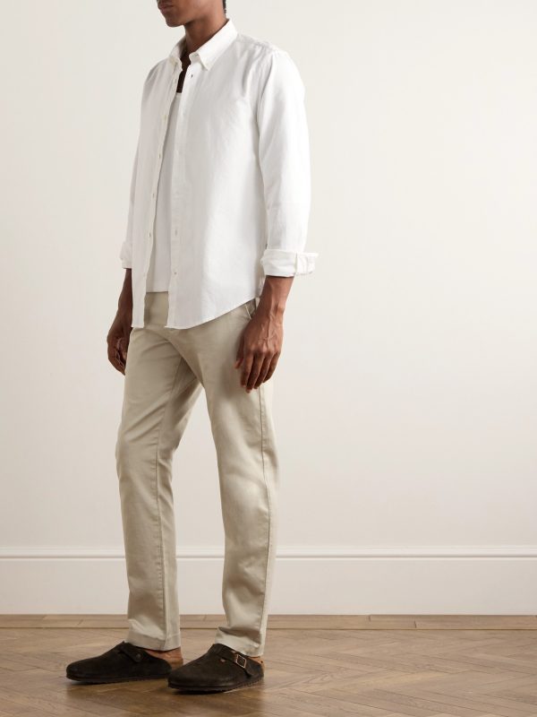 Theo 1420 Tapered Organic Cotton-Blend Twill Chinos - OU Theo 1420 Tapered Organic Cotton-Blend Twill Chinos - OU