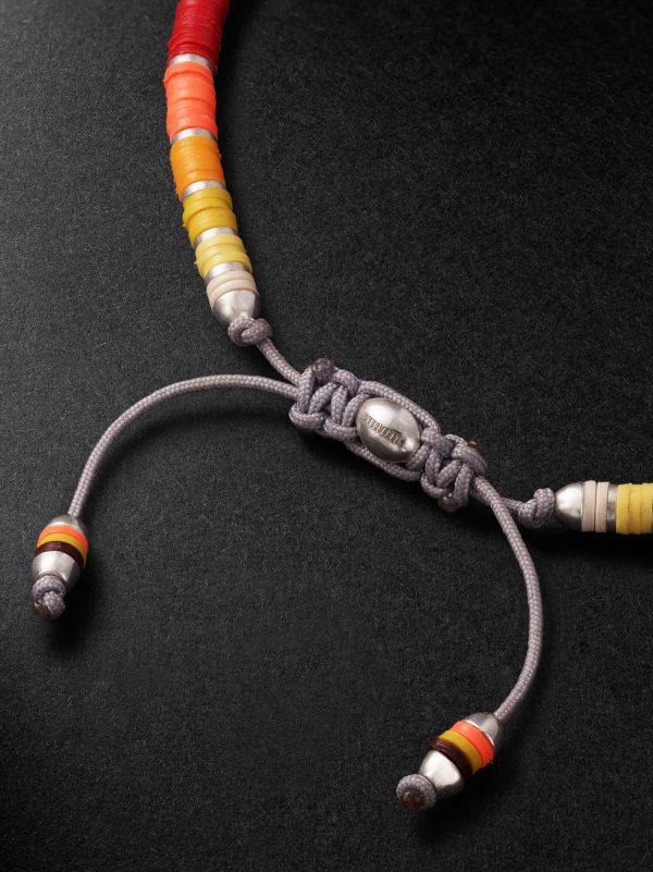 Mini Rizon Sterling Silver and Cord Beaded Bracelet - BK Mini Rizon Sterling Silver and Cord Beaded Bracelet - BK