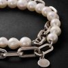 Trio Elm Burnished Sterling Silver and Pearl Wrap Bracelet - CU Trio Elm Burnished Sterling Silver and Pearl Wrap Bracelet - CU