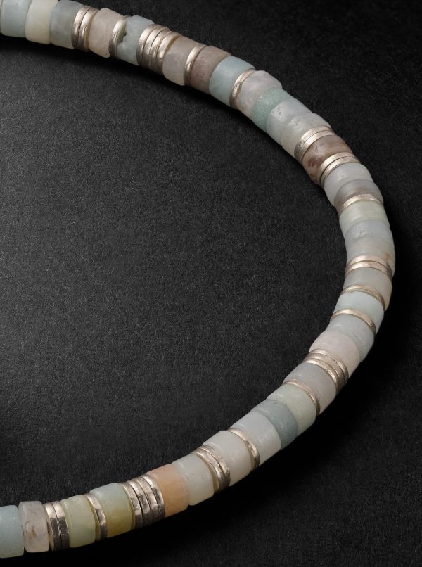 Tucson Sterling Silver, Amazonite and Cord Beaded Bracelet - CU Tucson Sterling Silver, Amazonite and Cord Beaded Bracelet - CU