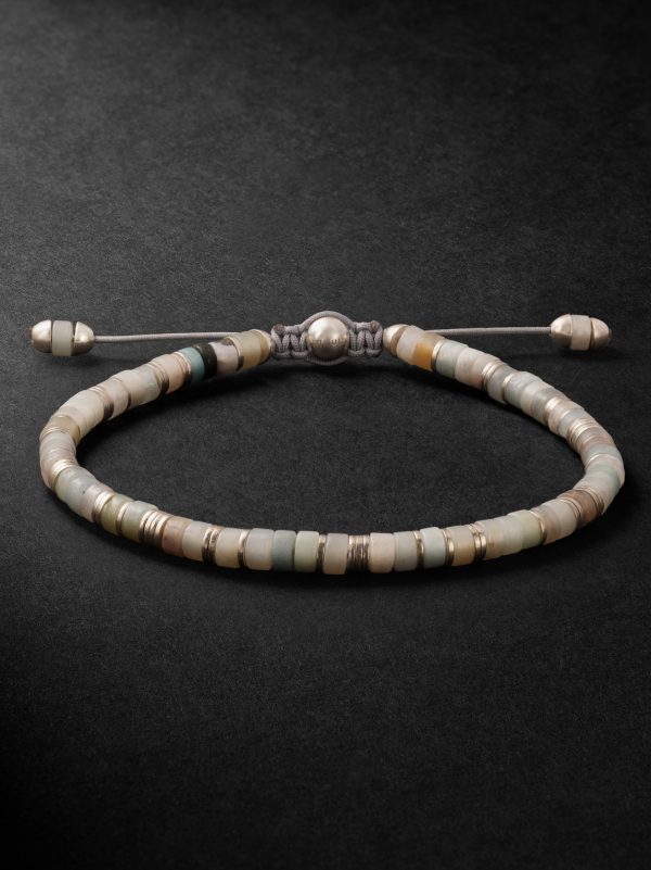 Tucson Sterling Silver, Amazonite and Cord Beaded Bracelet Tucson Sterling Silver, Amazonite and Cord Beaded Bracelet