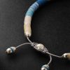 Rizon Sterling Silver, Vinyl and Cord Bracelet - BK Rizon Sterling Silver, Vinyl and Cord Bracelet - BK