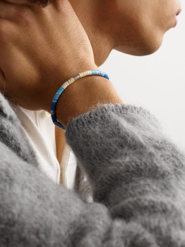 Rizon Sterling Silver, Vinyl and Cord Bracelet - FR Rizon Sterling Silver, Vinyl and Cord Bracelet - FR