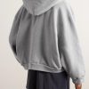 Incognito Oversized Layered Stretch-Cotton Jersey Zip-Up Hoodie - BK