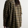 Oversized Layered Checked Cotton-Flannel and Printed Jersey Shirt - BK Oversized Layered Checked Cotton-Flannel and Printed Jersey Shirt - BK