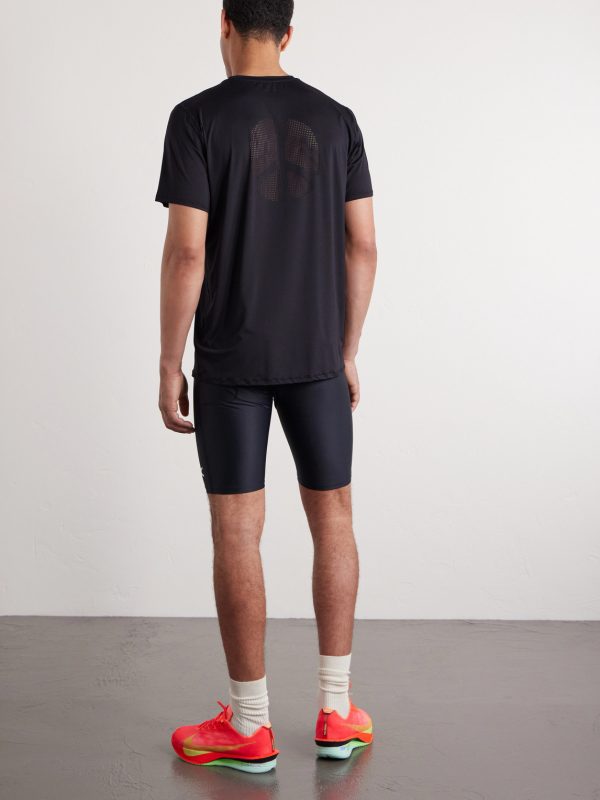 Logo-Print Perforated Stretch-Jersey T-Shirt - BK