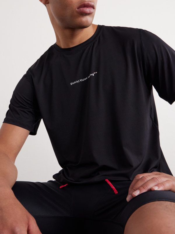 Logo-Print Perforated Stretch-Jersey T-Shirt - CU