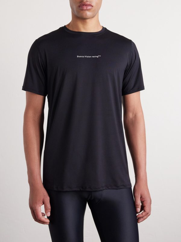 Logo-Print Perforated Stretch-Jersey T-Shirt - FR