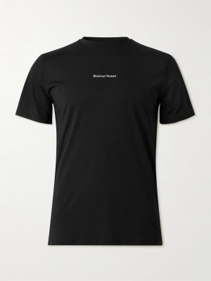 Logo-Print Perforated Stretch-Jersey T-Shirt