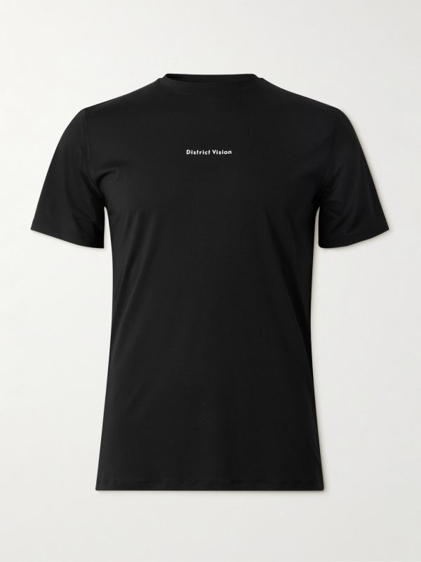 Logo-Print Perforated Stretch-Jersey T-Shirt