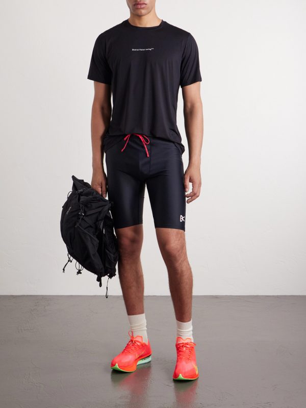 Logo-Print Perforated Stretch-Jersey T-Shirt - OU