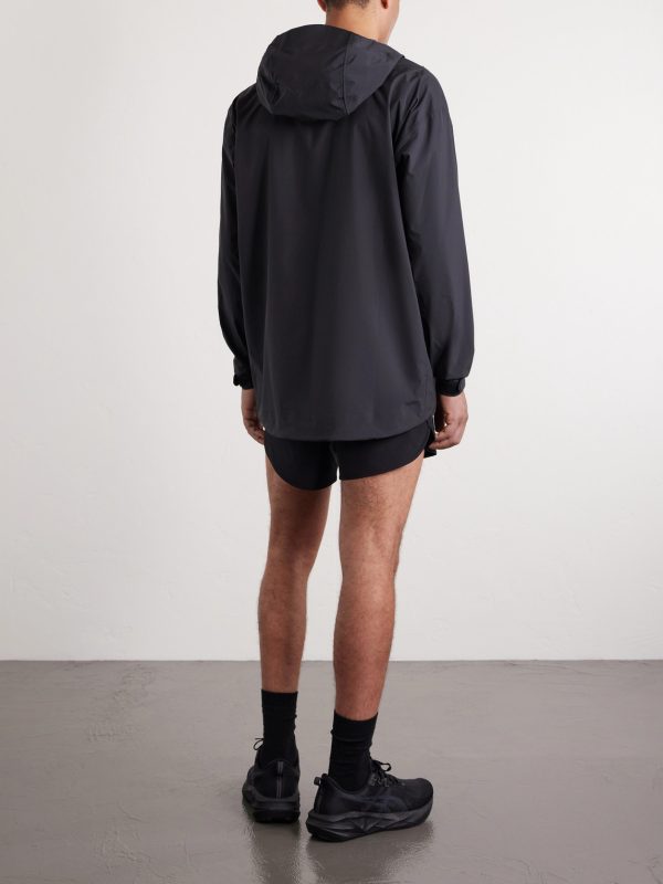Logo-Appliquéd Shell Hooded Jacket - BK