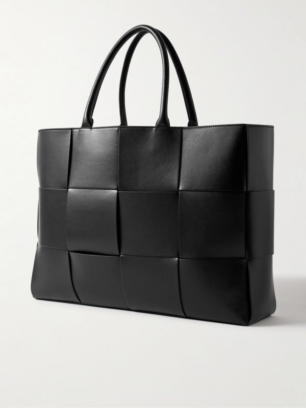 Large Arco Intrecciato Leather Tote Bag - BK