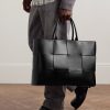 Large Arco Intrecciato Leather Tote Bag - OU