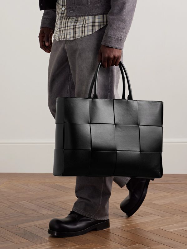 Large Arco Intrecciato Leather Tote Bag - OU