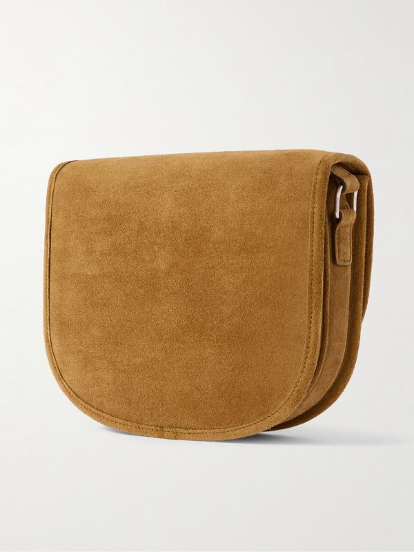 Triomphe Medium Suede Messanger Bag - BK Triomphe Medium Suede Messanger Bag - BK