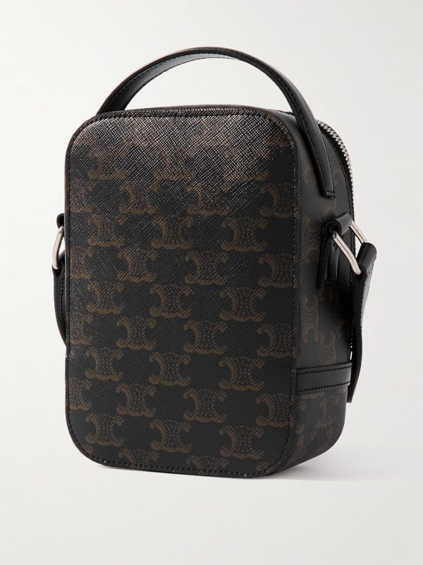 Camera Triomphe Leather-Trimmed Printed Coated-Canvas Messenger Bag - BK Camera Triomphe Leather-Trimmed Printed Coated-Canvas Messenger Bag - BK