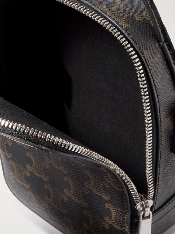 Camera Triomphe Leather-Trimmed Printed Coated-Canvas Messenger Bag - E1 Camera Triomphe Leather-Trimmed Printed Coated-Canvas Messenger Bag - E1