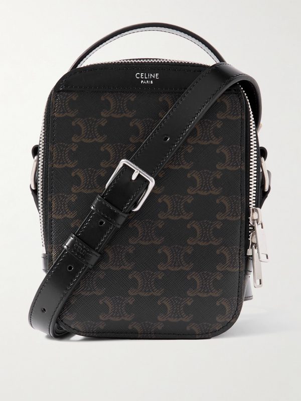 Camera Triomphe Leather-Trimmed Printed Coated-Canvas Messenger Bag Camera Triomphe Leather-Trimmed Printed Coated-Canvas Messenger Bag