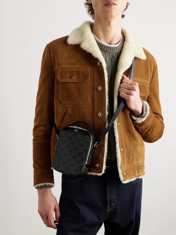 Camera Triomphe Leather-Trimmed Printed Coated-Canvas Messenger Bag - OU Camera Triomphe Leather-Trimmed Printed Coated-Canvas Messenger Bag - OU