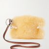 Triomphe Shearling and Leather Keyring Triomphe Shearling and Leather Keyring