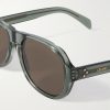 Black Frame 56 Aviator-Style Acetate Sunglasses - CU