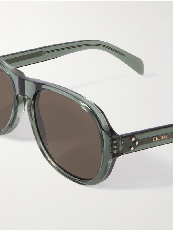 Black Frame 56 Aviator-Style Acetate Sunglasses - CU