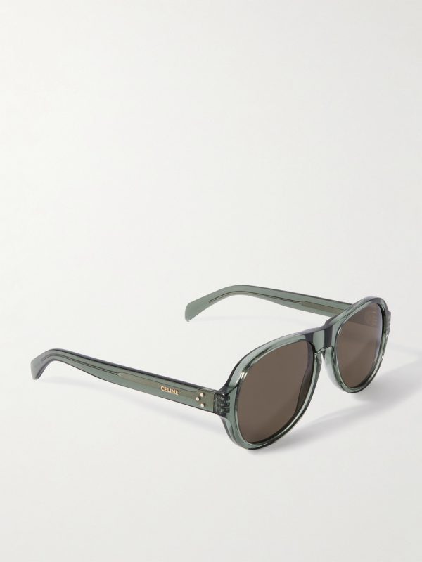 Black Frame 56 Aviator-Style Acetate Sunglasses - FR