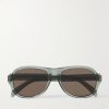 Black Frame 56 Aviator-Style Acetate Sunglasses