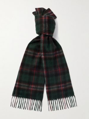 Fringed Checked Cashmere Scarf Fringed Checked Cashmere Scarf